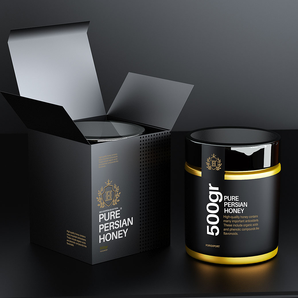 有別于傳統(tǒng)蜂蜜包裝這款看著很商務(wù)(圖4)