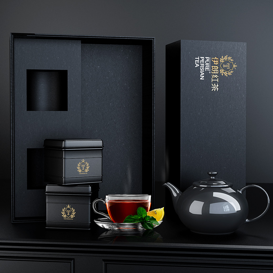 伊朗紅茶包裝設(shè)計簡約精致(圖2)