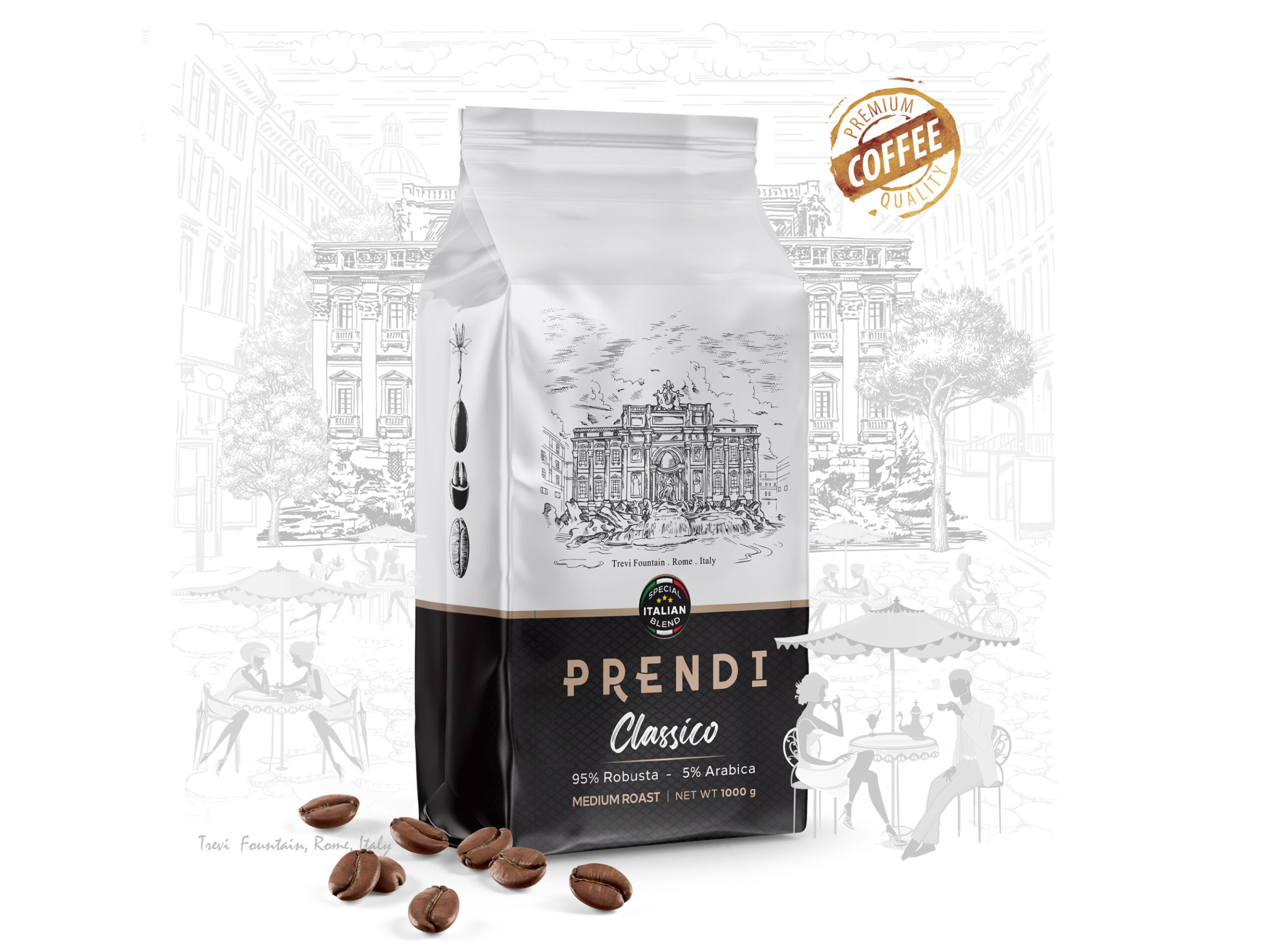 意大利咖啡豆包裝袋這樣設(shè)計(圖1) 意大利咖啡豆包裝袋這樣設(shè)計(圖1)