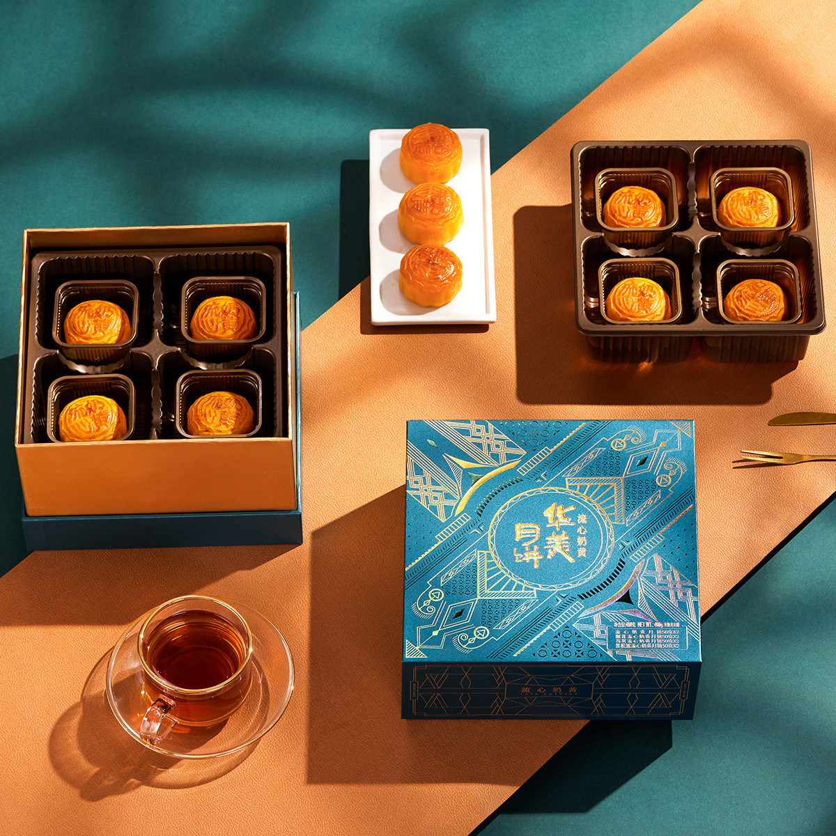 Huamei 華美 流心奶黃 廣式月餅 8餅4味 400g 禮盒裝包裝禮盒產(chǎn)品包裝創(chuàng)意設(shè)計(jì)欣賞(圖5)