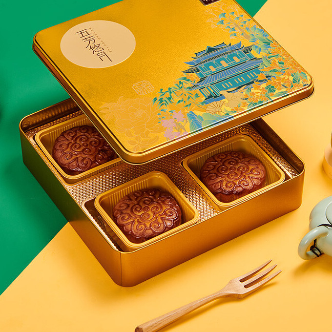 WU FANG ZHAI 五芳齋 五芳悠月 廣式月餅  雙黃蓮蓉口味 800g 禮盒裝包裝禮盒產(chǎn)品包裝創(chuàng)意設(shè)計(jì)欣賞(圖4)