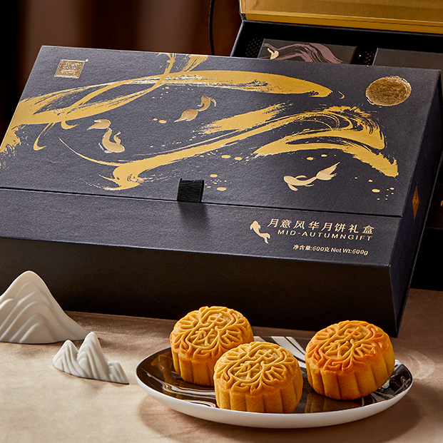 WING WAH 元朗榮華 月意風(fēng)華月餅 6餅3味 600g 禮盒裝包裝禮盒產(chǎn)品包裝創(chuàng)意設(shè)計(jì)欣賞(圖4)