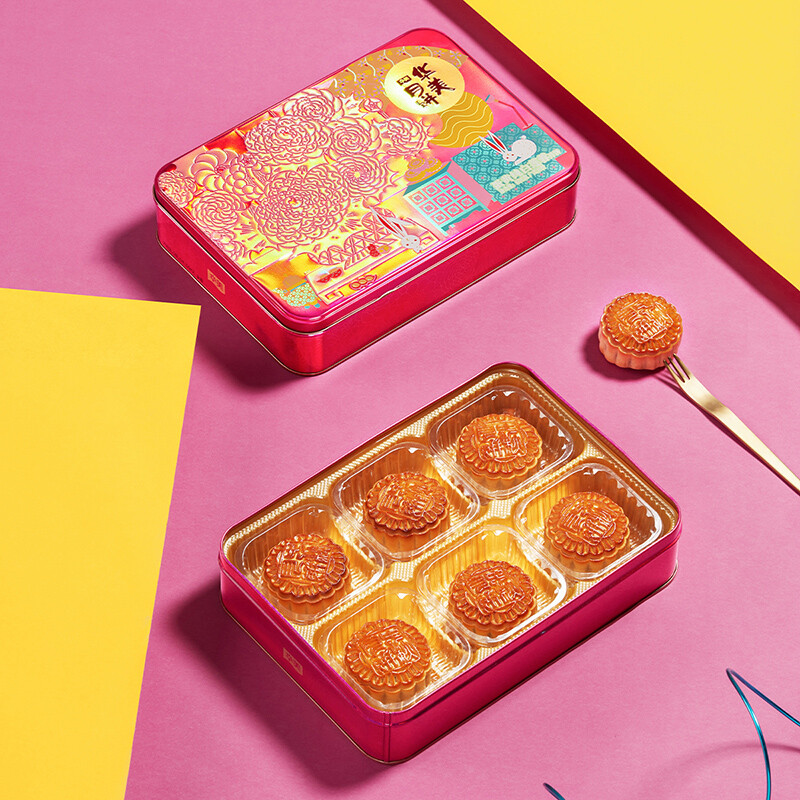 Huamei 華美 蛋黃純白蓮蓉廣式月餅 600g 禮盒裝包裝禮盒產(chǎn)品包裝創(chuàng)意設(shè)計欣賞(圖4)