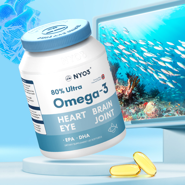 NYO3 80%OMEGA-3 深海魚油 60粒保健產(chǎn)品包裝創(chuàng)意設計欣賞(圖2)