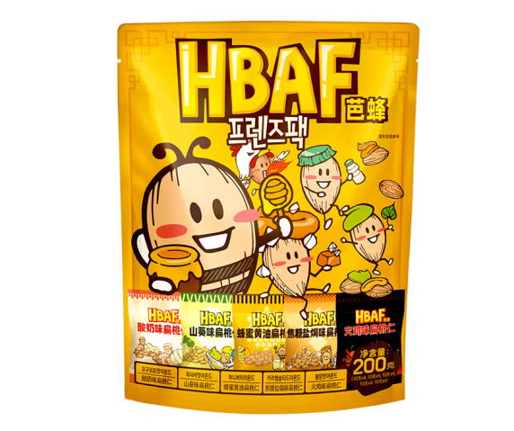 蜂蜜黃油堅(jiān)果炒貨包裝袋設(shè)計欣賞(圖1) 蜂蜜黃油堅(jiān)果炒貨包裝袋設(shè)計欣賞(圖1)