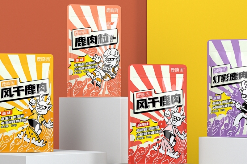 鹿曉閑風干鹿肉包裝設計
