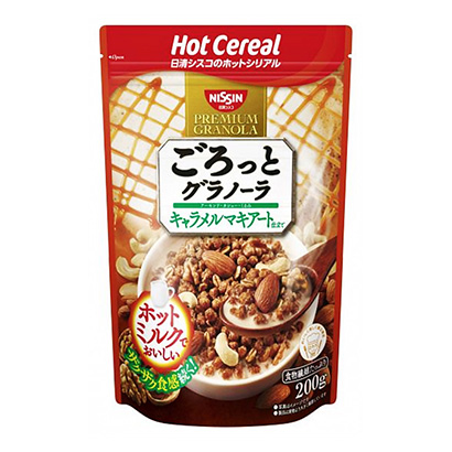 咕嚕咕嚕焦糖瑪奇朵縫制日清思科面包麥片類包裝設(shè)計(jì)(圖1)